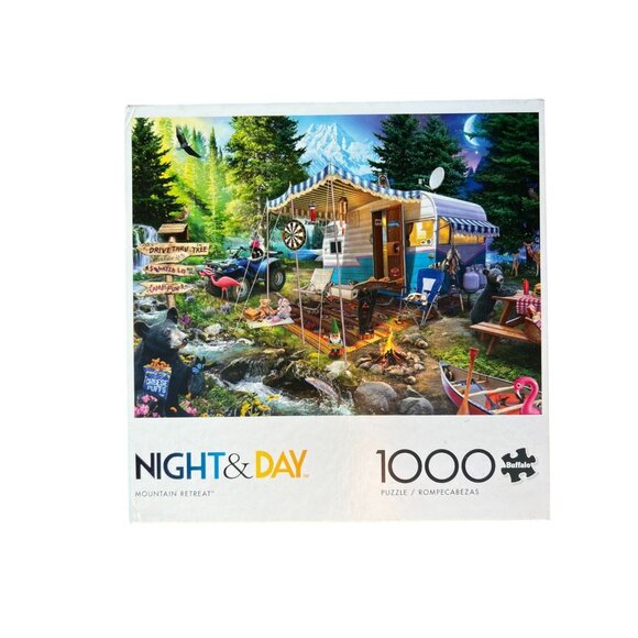 Night & Day "Mountain Retreat" 1000-Piece Puzzle & Ravensburger "Streets Of Fran - Picture 1 of 5